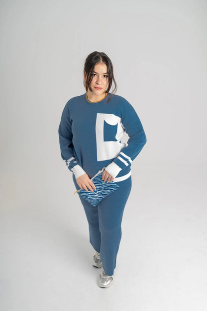 سوت تريكو بلونين بتفاصيل راقية وخامة عالي الجودة - Petrol