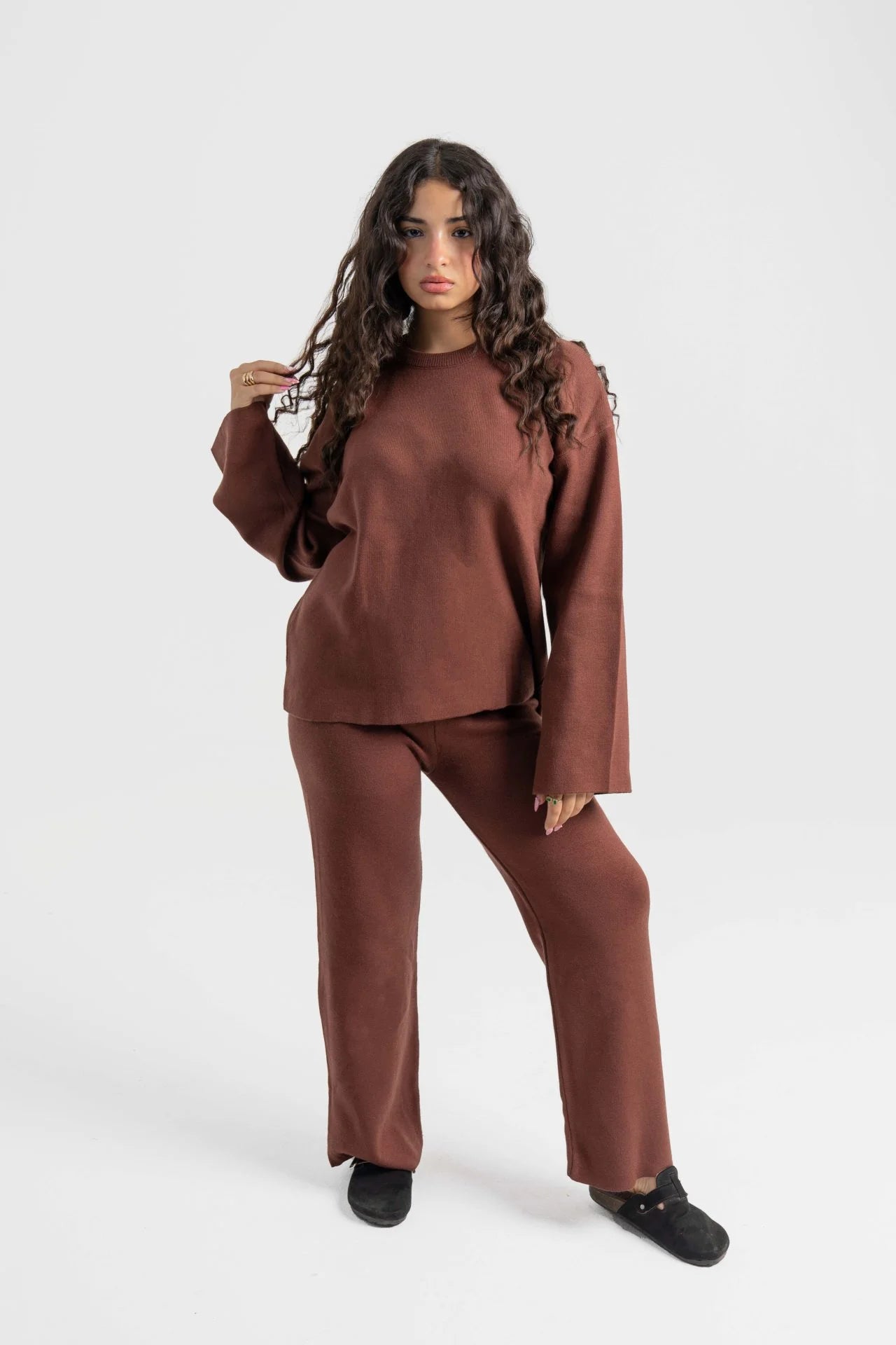 سوت تريكو سوفت سادة عالي الجودة – Brown