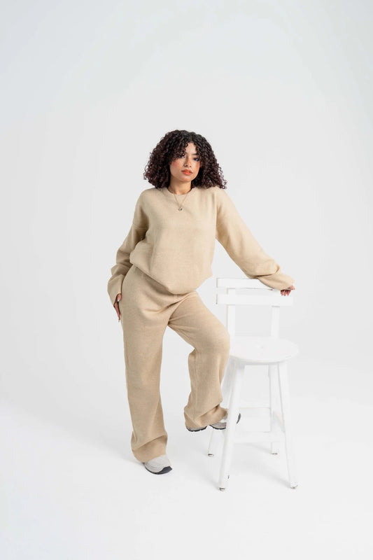 سوت تريكو سوفت سادة عالي الجودة – Beige