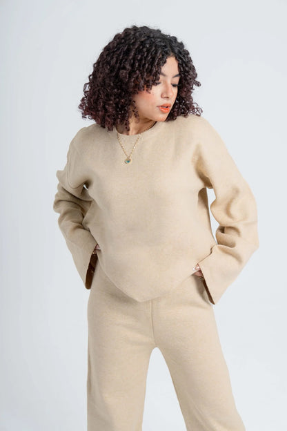 سوت تريكو سوفت سادة عالي الجودة – Beige