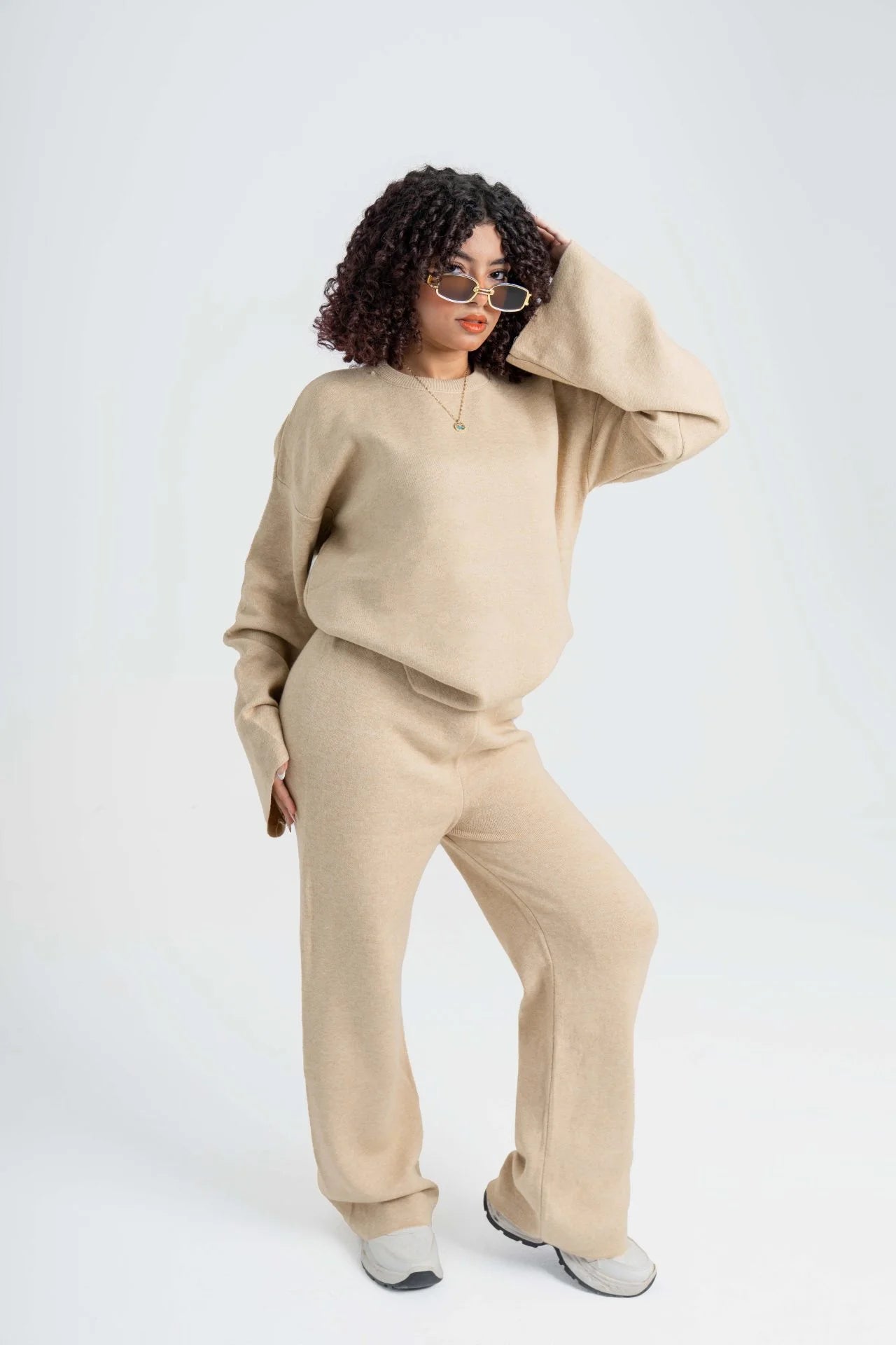 سوت تريكو سوفت سادة عالي الجودة – Beige