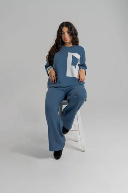 سوت تريكو بلونين بتفاصيل راقية وخامة عالي الجودة - Petrol