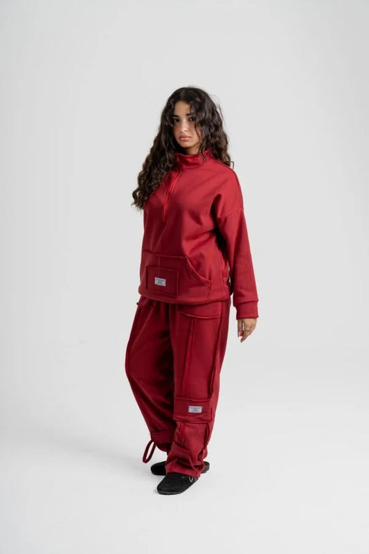 سوت ميلتون كاجوال بناتي – Burgundy