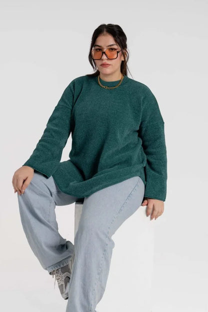 بلوفر تريكو قطيفة ناعم عالي الجودة – Green