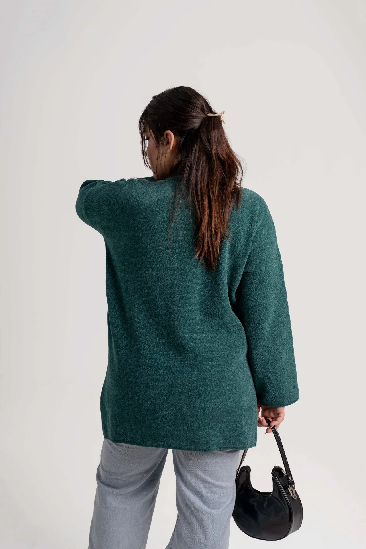 بلوفر تريكو قطيفة ناعم عالي الجودة – Green